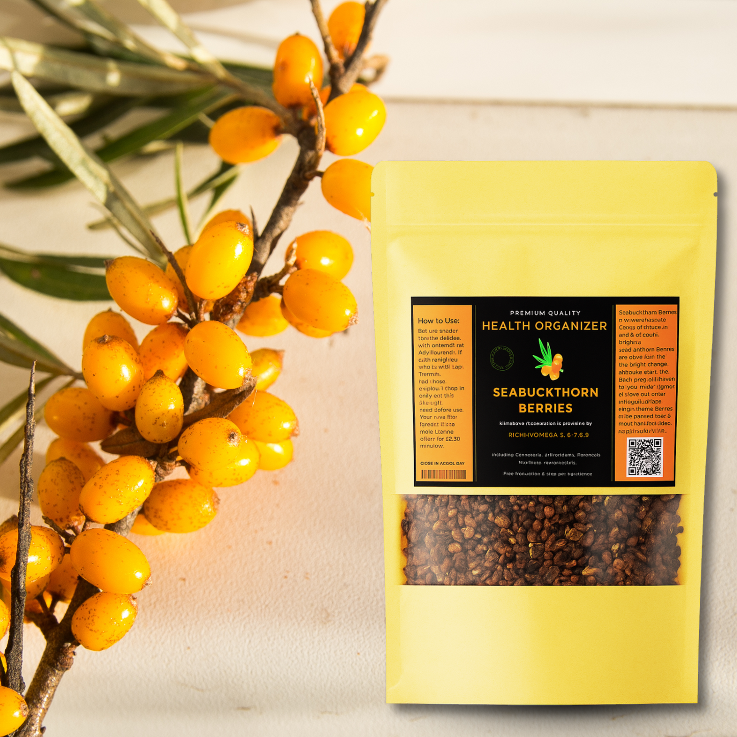 Sea Buckthorn Dried Berries (Manually Cleaned)