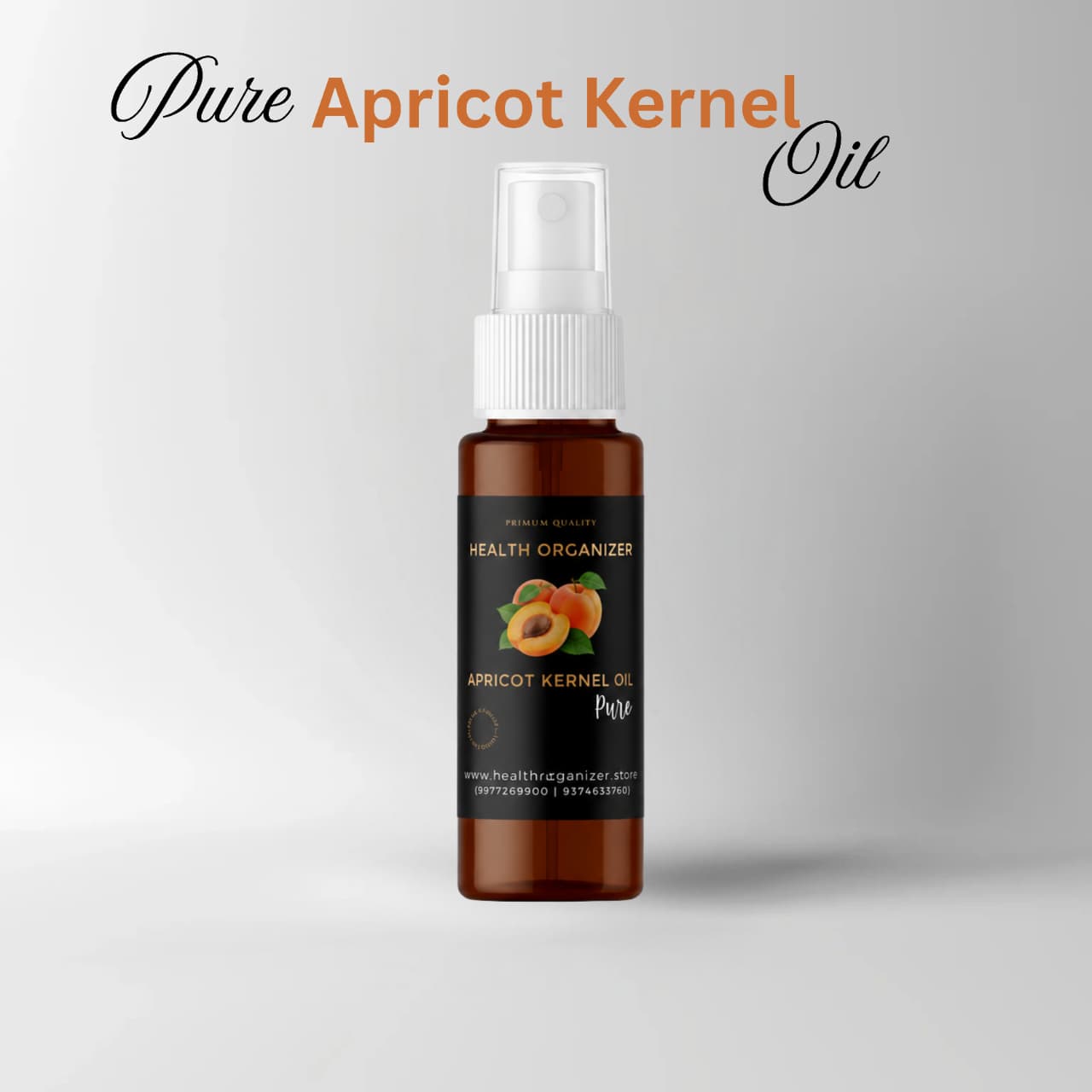 Pure Apricot Oil (Cold Pressed) - 30/ 60 / 100 ml / 200 ml - Health Organizer Store