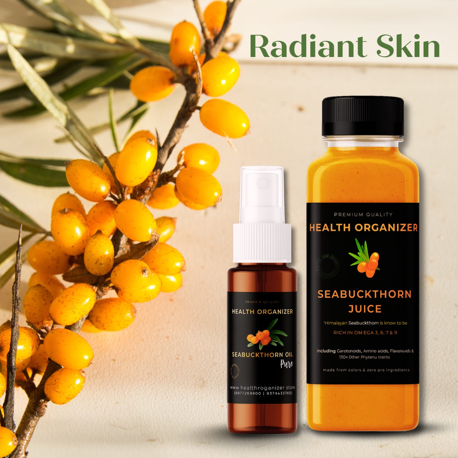 Seabuckthorn Radiant Skin Deal – Berry Juice & Oil for Glowing Skin | Pakistan - Health Organizer Store