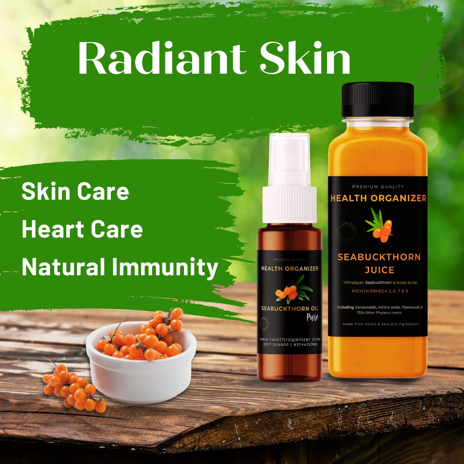Seabuckthorn Radiant Skin Deal – Berry Juice & Oil for Glowing Skin | Pakistan - Health Organizer Store